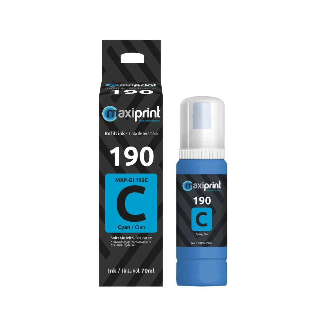 P0777 TINTA LIQUIDA MAXIPRINT CYAN G190 70ML CANON