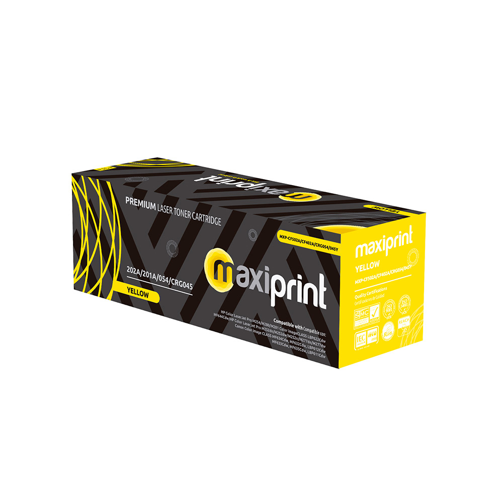 P2487 TONER MAXIPRINT 202A CF400A CF500A CRG045 CRG054 YELLOW