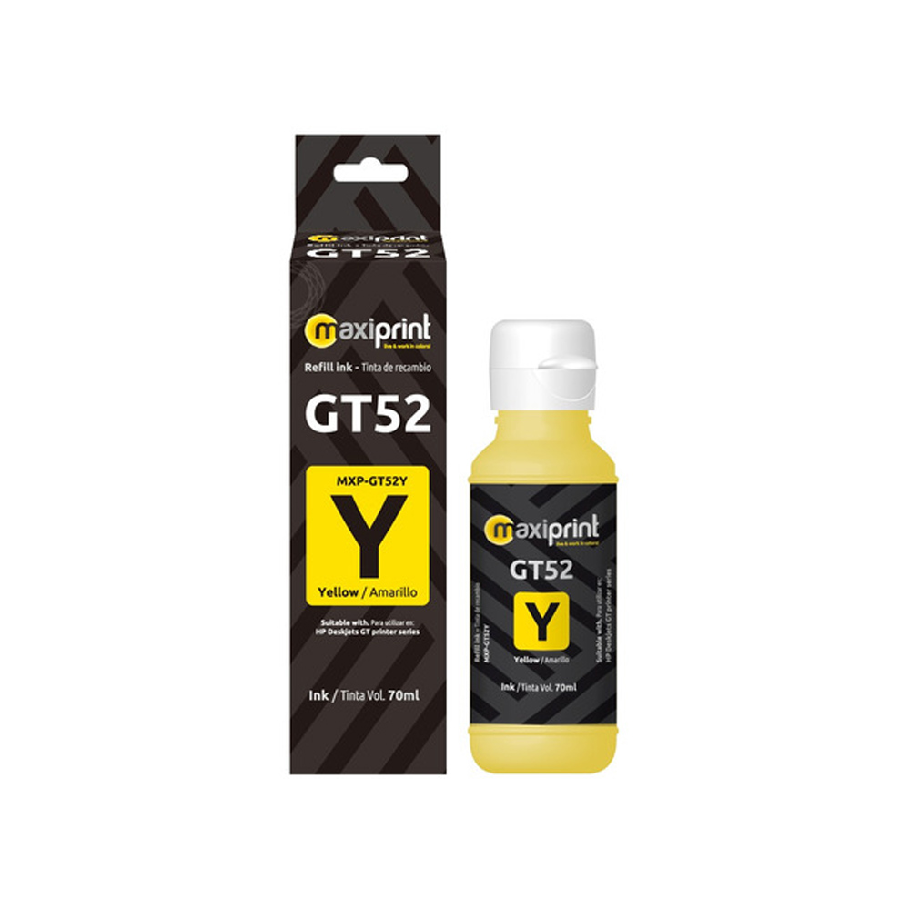 P2630 TINTA LIQUIDA MAXIPRINT AMARILLA GT52 70ML